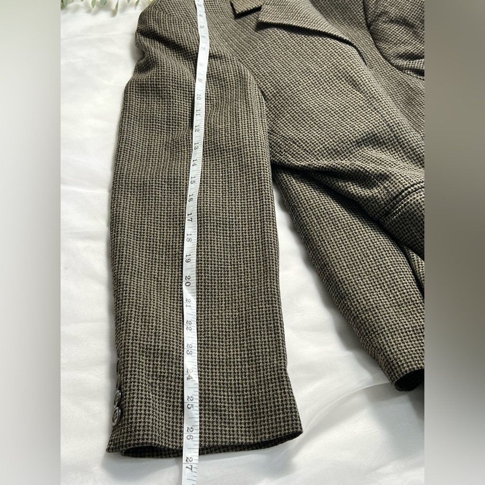 Haggar Vintage Men's Blazer Jacket Size 44L Brown Tweed Wool Blend Sport Coat - Picture 10 of 13
